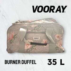 *👌*EUC* VOORAY | XL - 35 L | Floral Gray Duffel burner gym Bag - Like new!